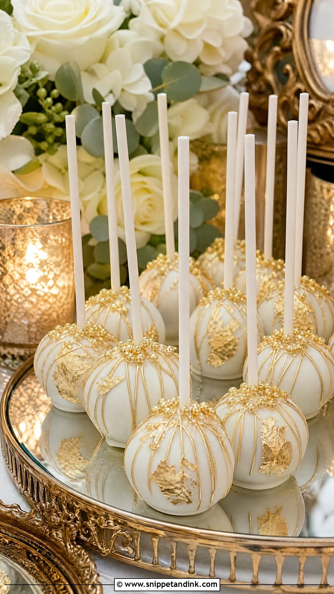 Gold Wedding Cake Pops - Snippet and Ink - 20 Wedding Cake Pops