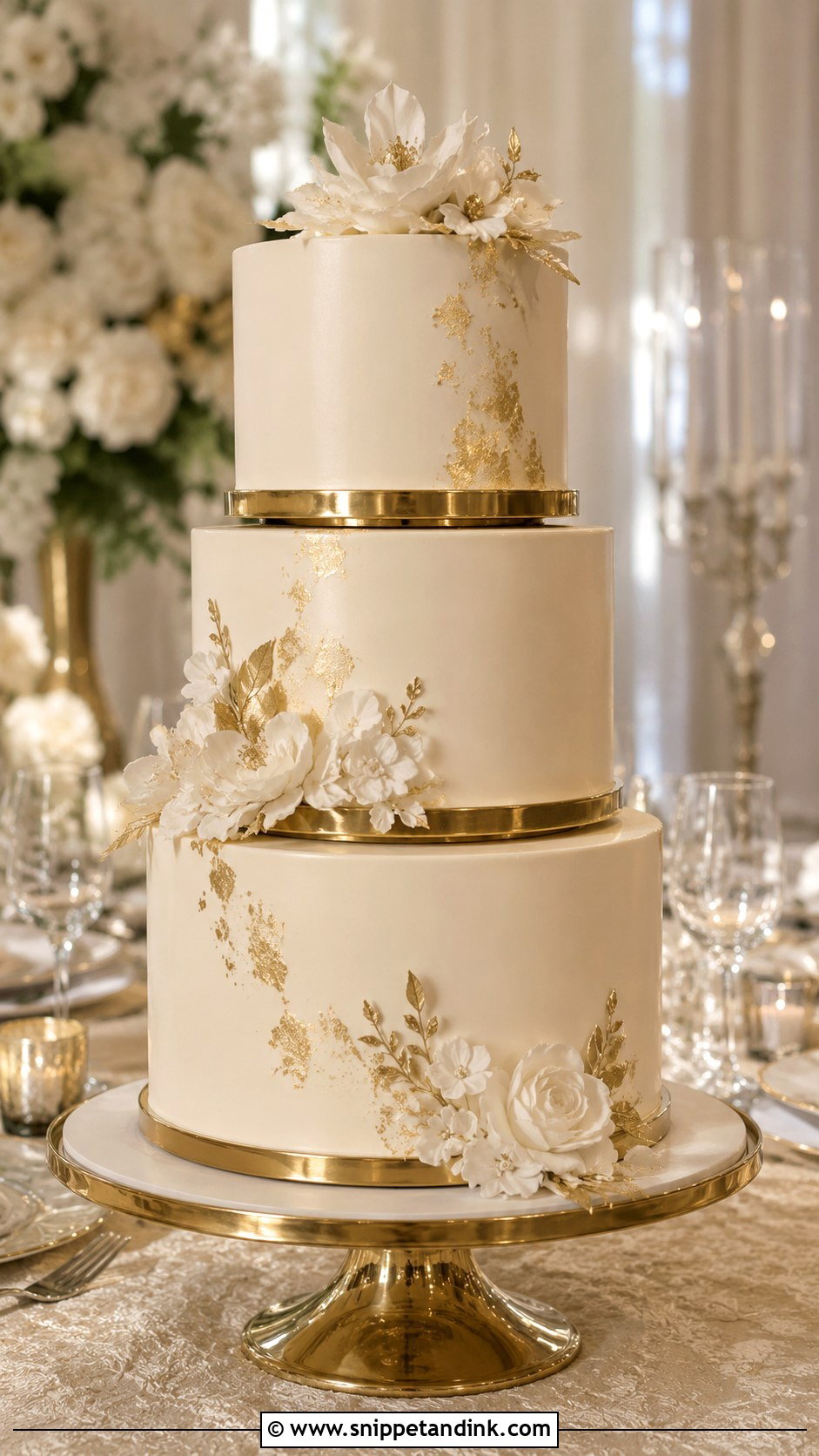 Gold Wedding Cake Separator - Snippet and Ink - 25 Wedding Cake Separators