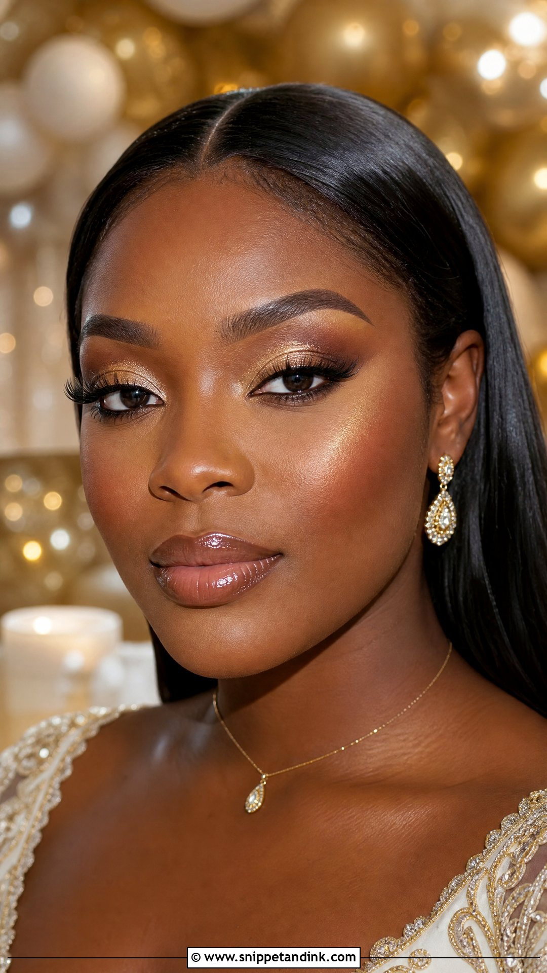 Gold Wedding Makeup For Black Women - Snippet and Ink - 20 Wedding Make Up Black Women