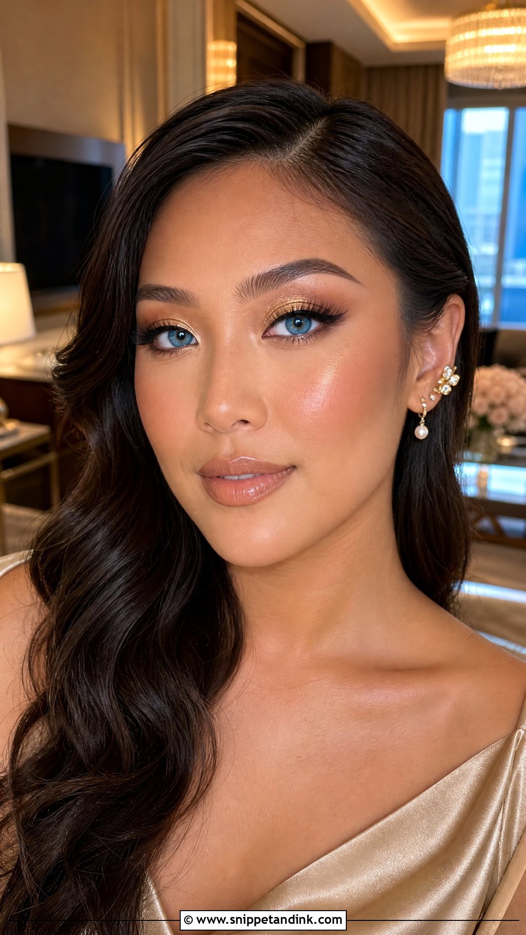 Gold Wedding Makeup For Blue Eyes - Snippet and Ink - 20 Soft Glam Wedding Makeup for Blue Eyes