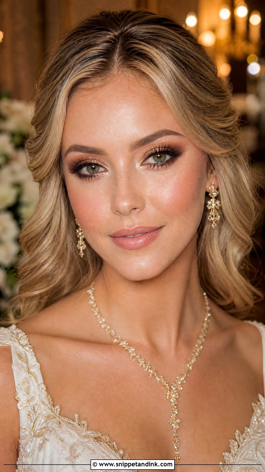 Gold Wedding Makeup Look For Green Eyes - Snippet and Ink - 20 Wedding Makeup Looks for Green Eyes