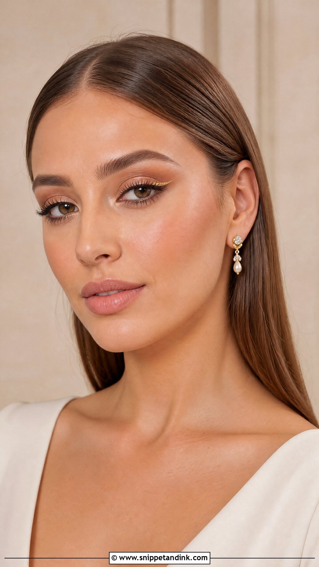 Gold Winged Liner Wedding Makeup - Snippet and Ink - 20 Golden Wedding Makeup Ideas