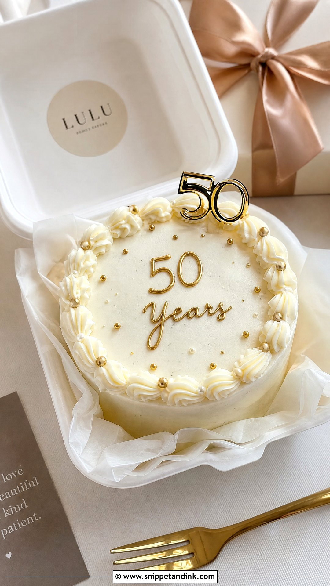 Golden Anniversary Bento Cake - Snippet and Ink - 30 Anniversary Bento Cake Ideas