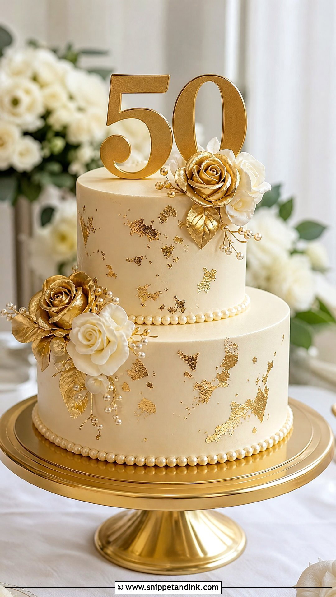 Golden Anniversary Cake - Snippet and Ink - 35 Anniversary Cake Designs