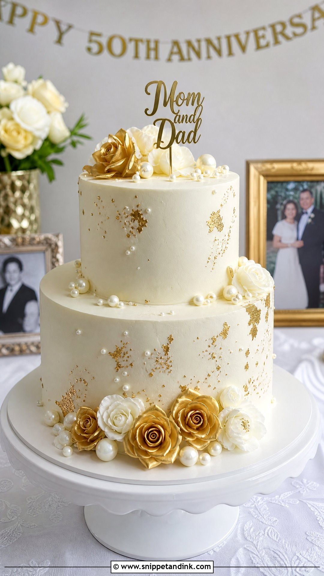 Golden Anniversary Cake for Parents - Snippet and Ink - 30 Anniversary Cake for Parents