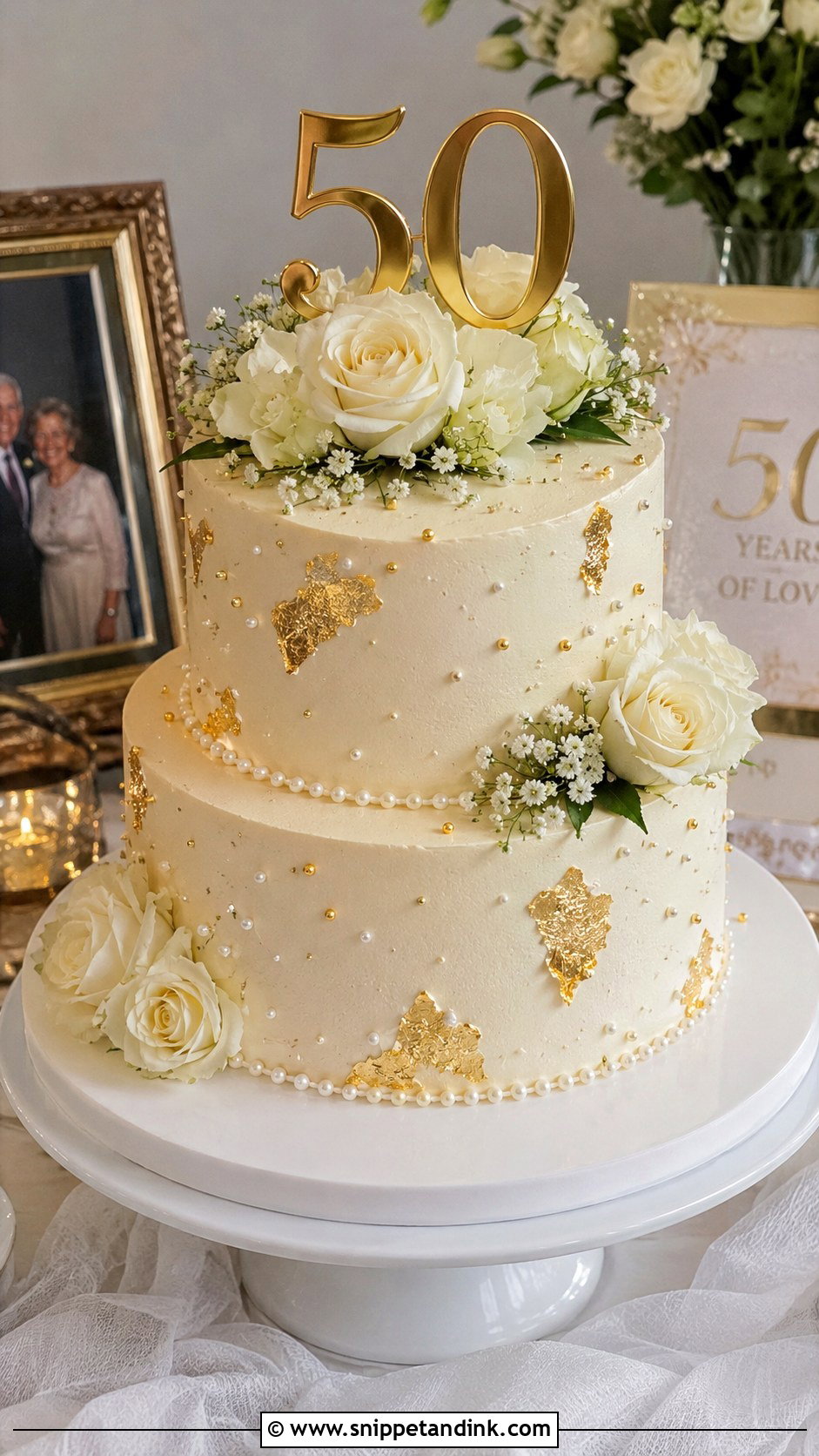 Golden Anniversary Cake - Snippet and Ink - 20 Anniversary Cake for Grandparents