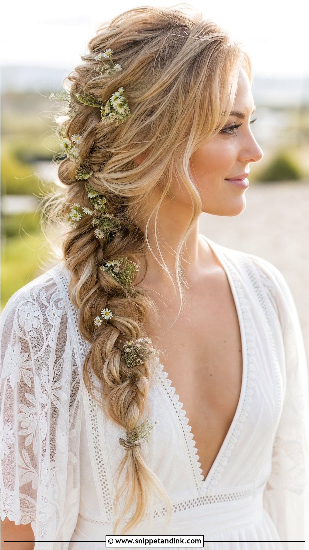 Golden Blonde Boho Braid - Snippet and Ink - 20 Blonde Hair Bride Ideas