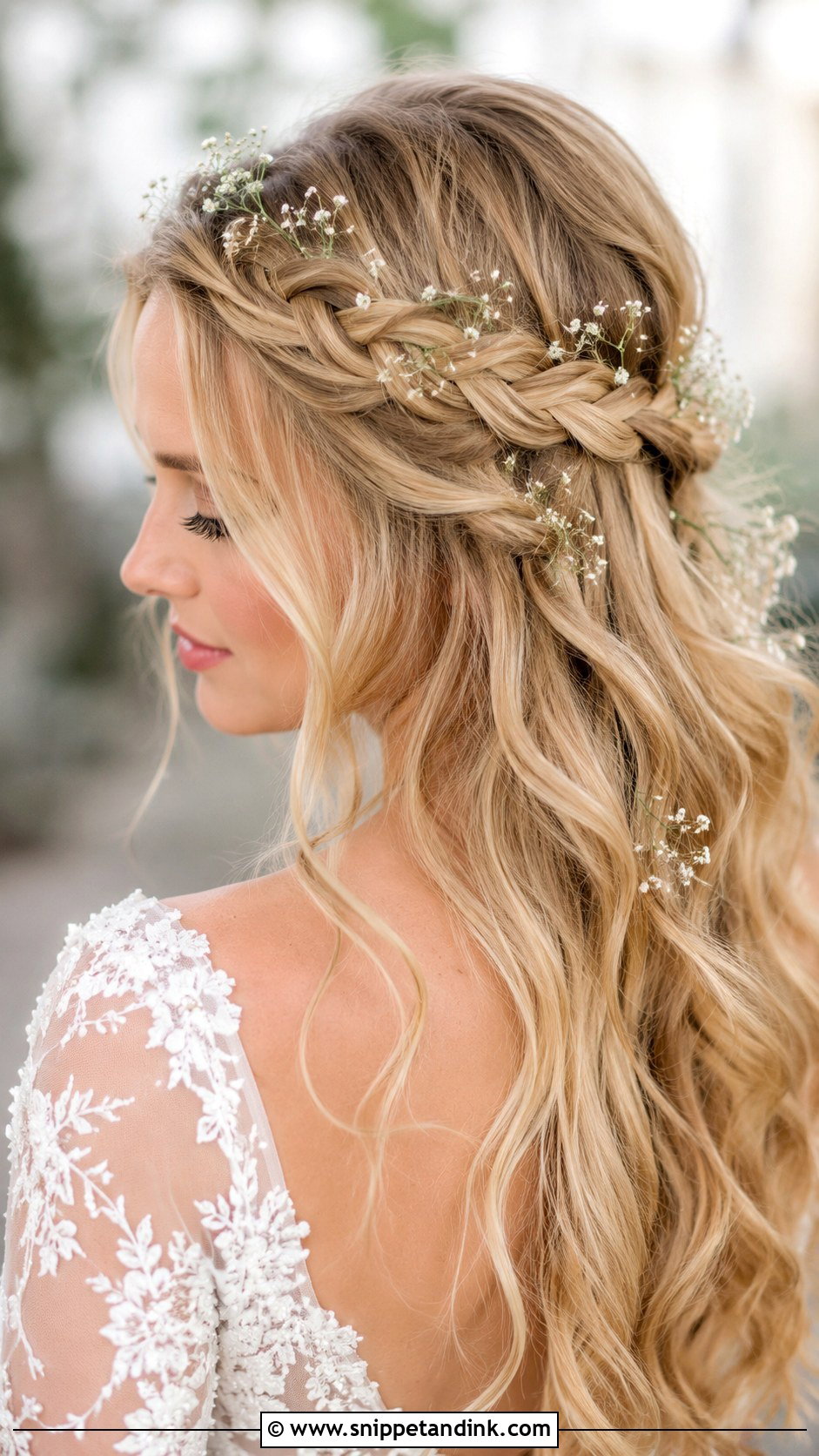 Golden Blonde Waterfall Braid - Snippet and Ink - 25 Blonde Wedding Hair Ideas