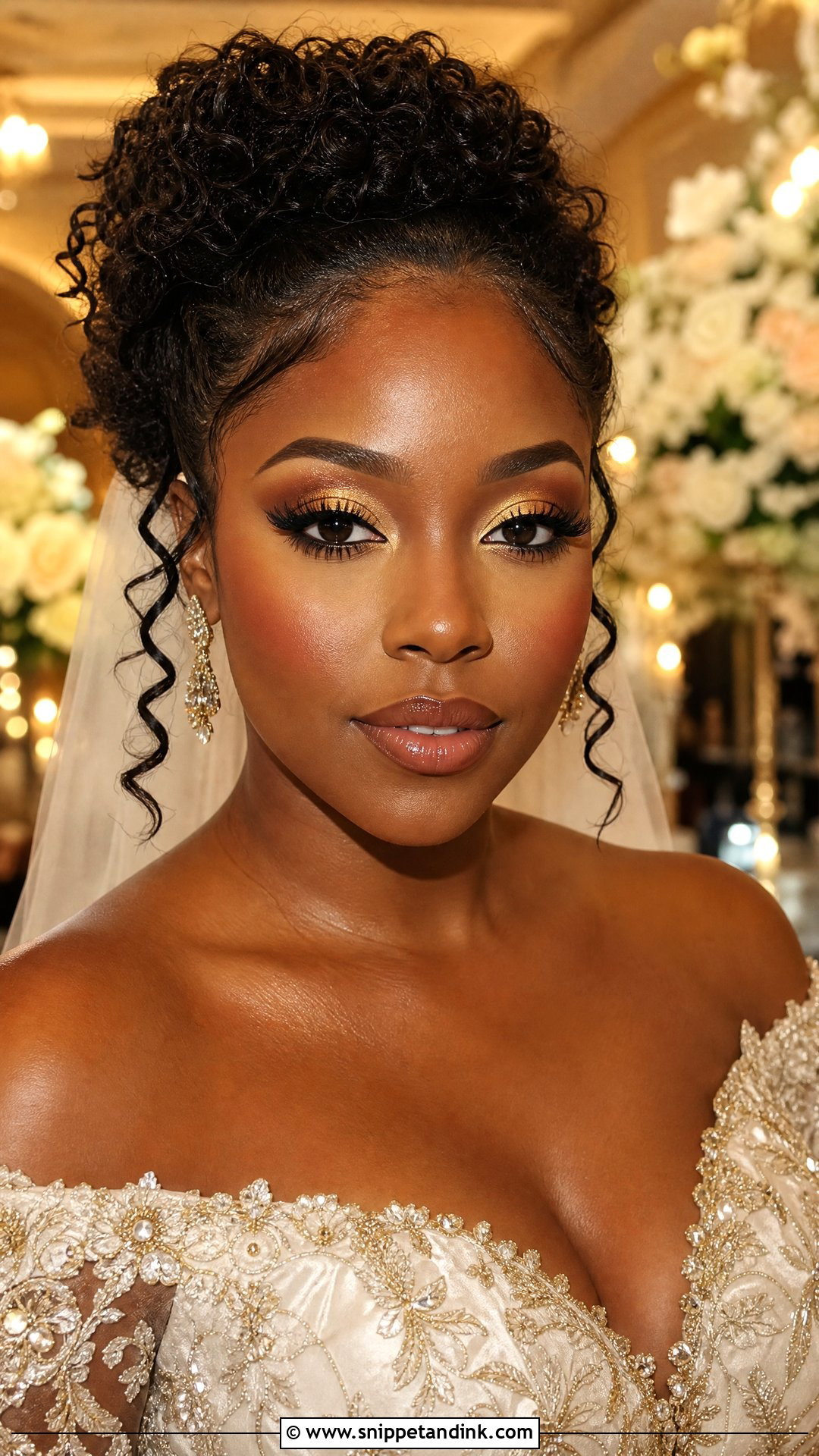 Golden Bridal Glam Makeup - Snippet and Ink - 25 Wedding Glam Makeup Brides