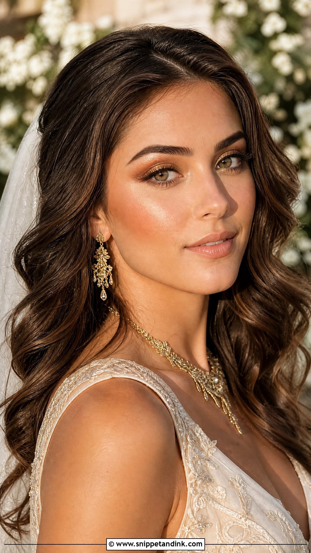Golden Bridal Makeup - Snippet and Ink - 20 Bridal Makeup Aesthetic Ideas