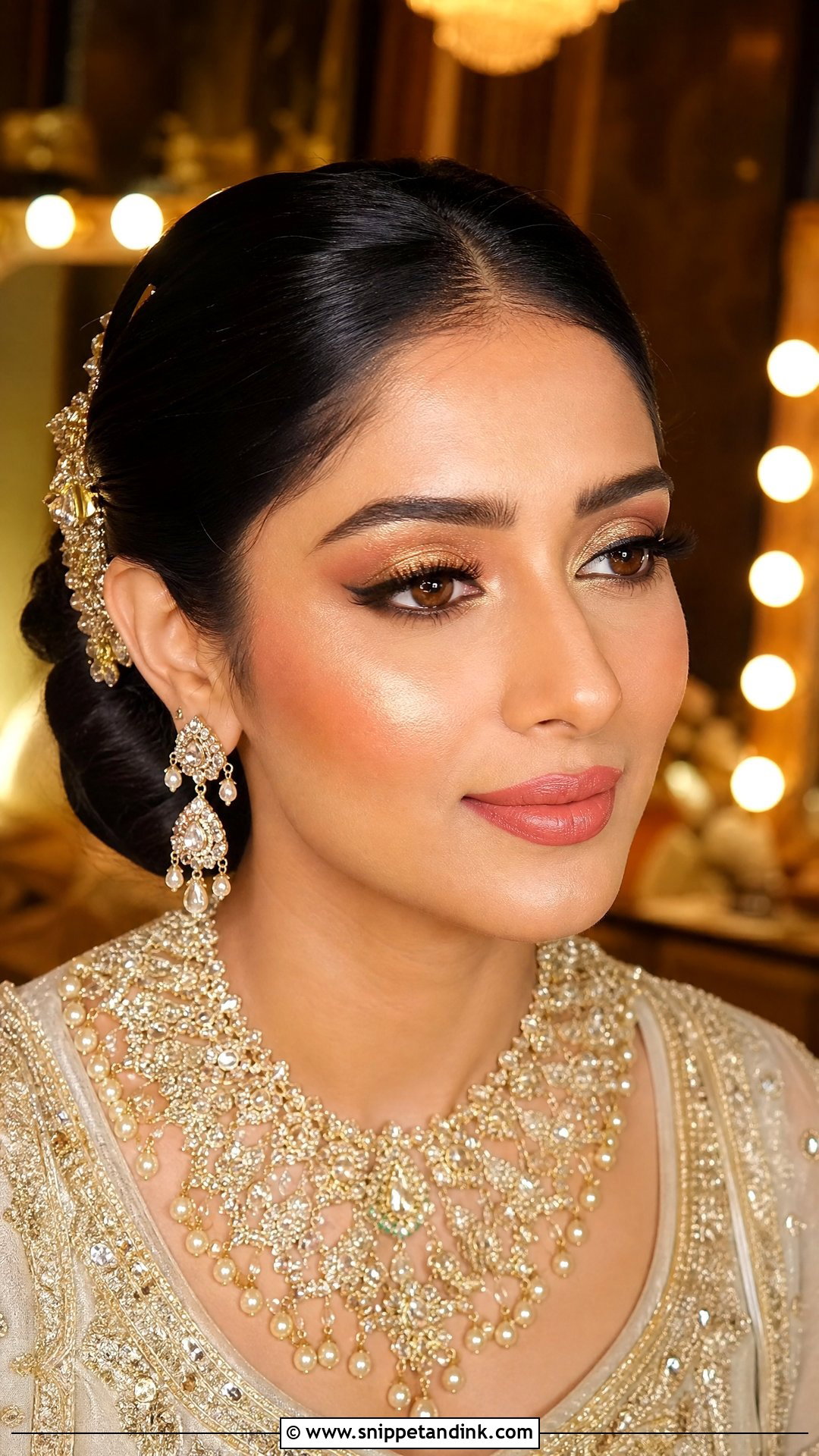 Golden Bridal Makeup - Snippet and Ink - 35 Bride Makeup Ideas
