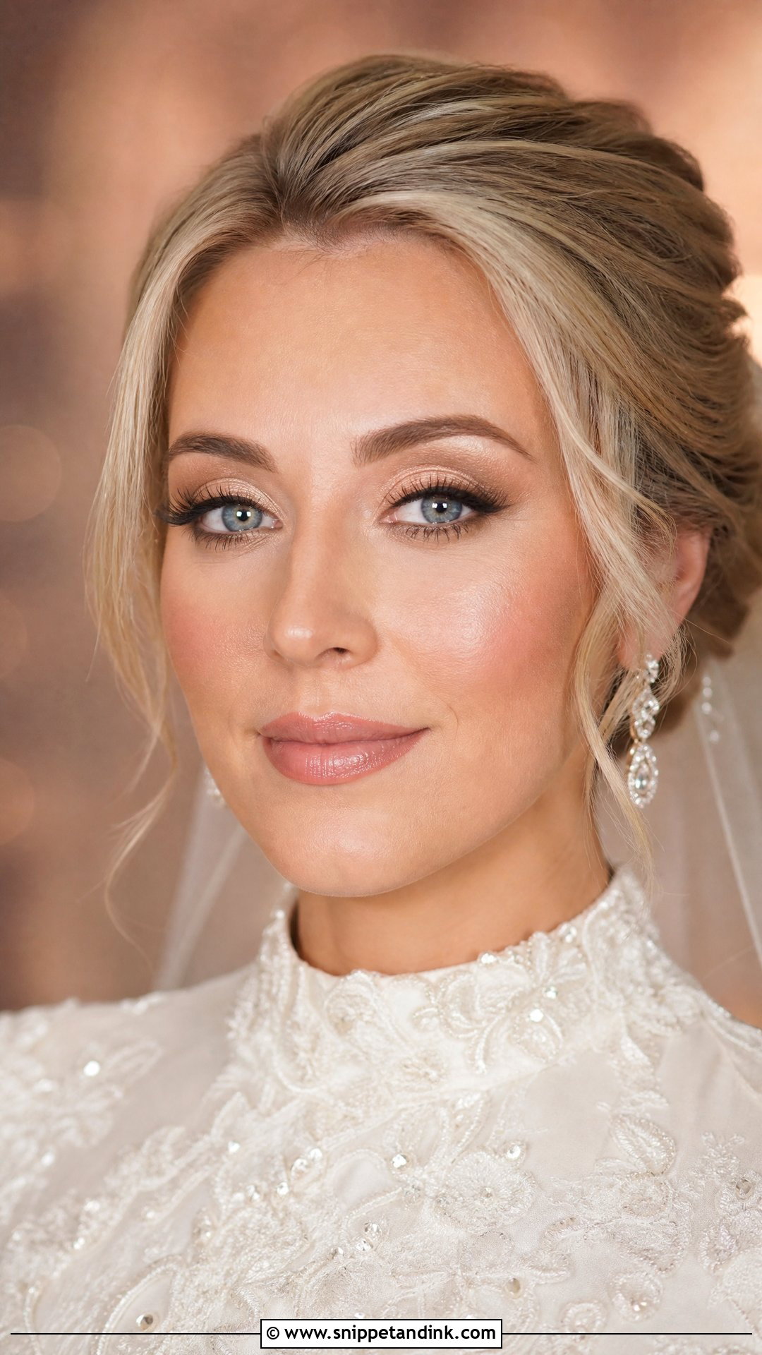 Golden Bridal Makeup For Blue Eyes - Snippet and Ink - 20 Golden Bridal Makeup Ideas