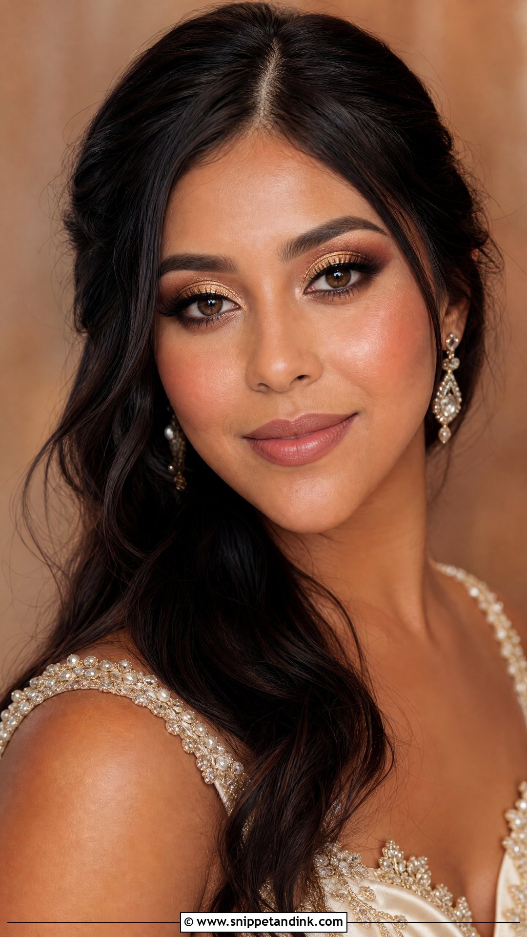Golden Bridal Makeup For Brown Eyes - Snippet and Ink - 20 Golden Bridal Makeup Ideas