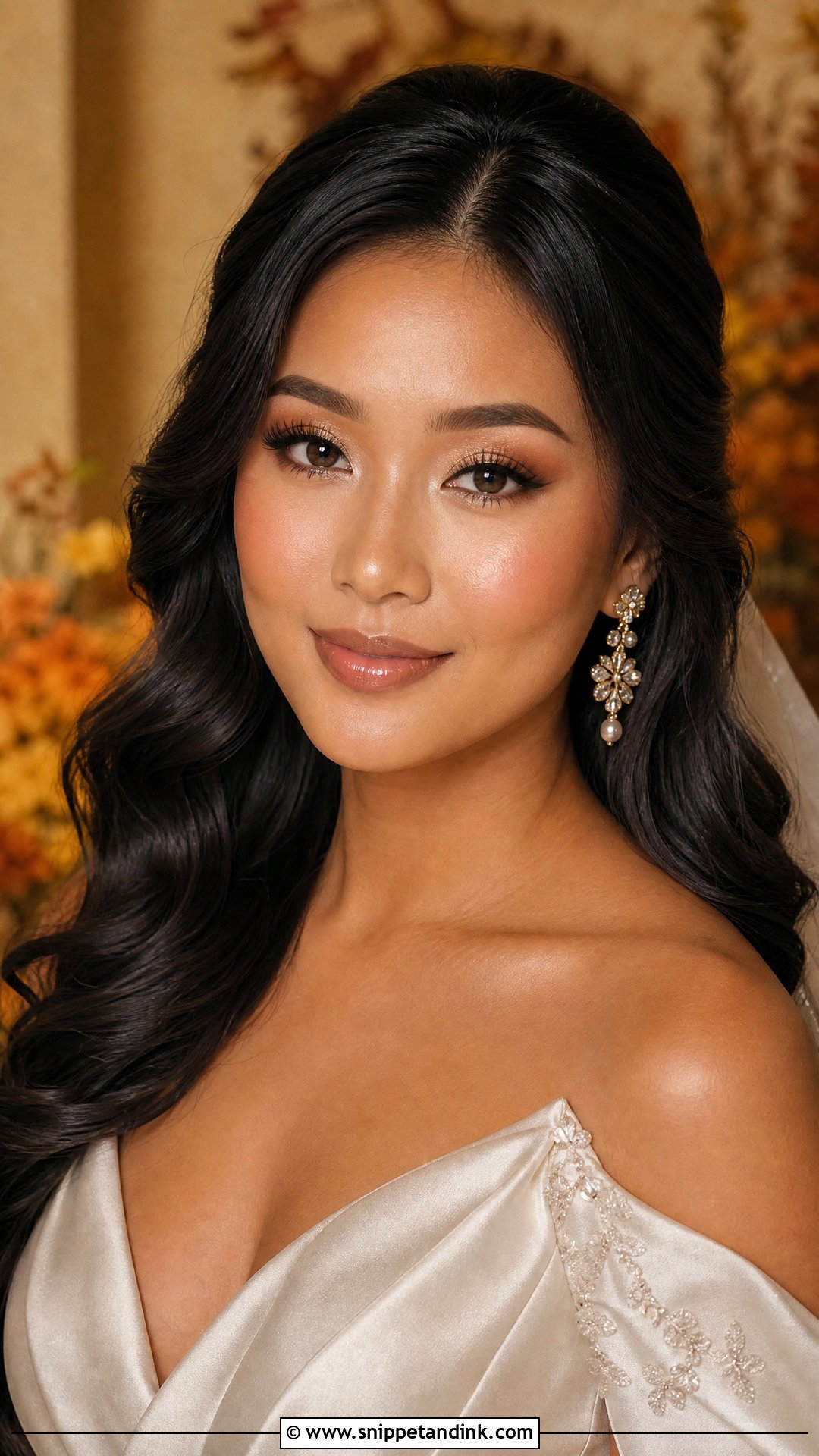 Golden Brown Bridal Makeup For Green Eyes - Snippet and Ink - 20 Fall Wedding Makeup for Bride Green Eyes