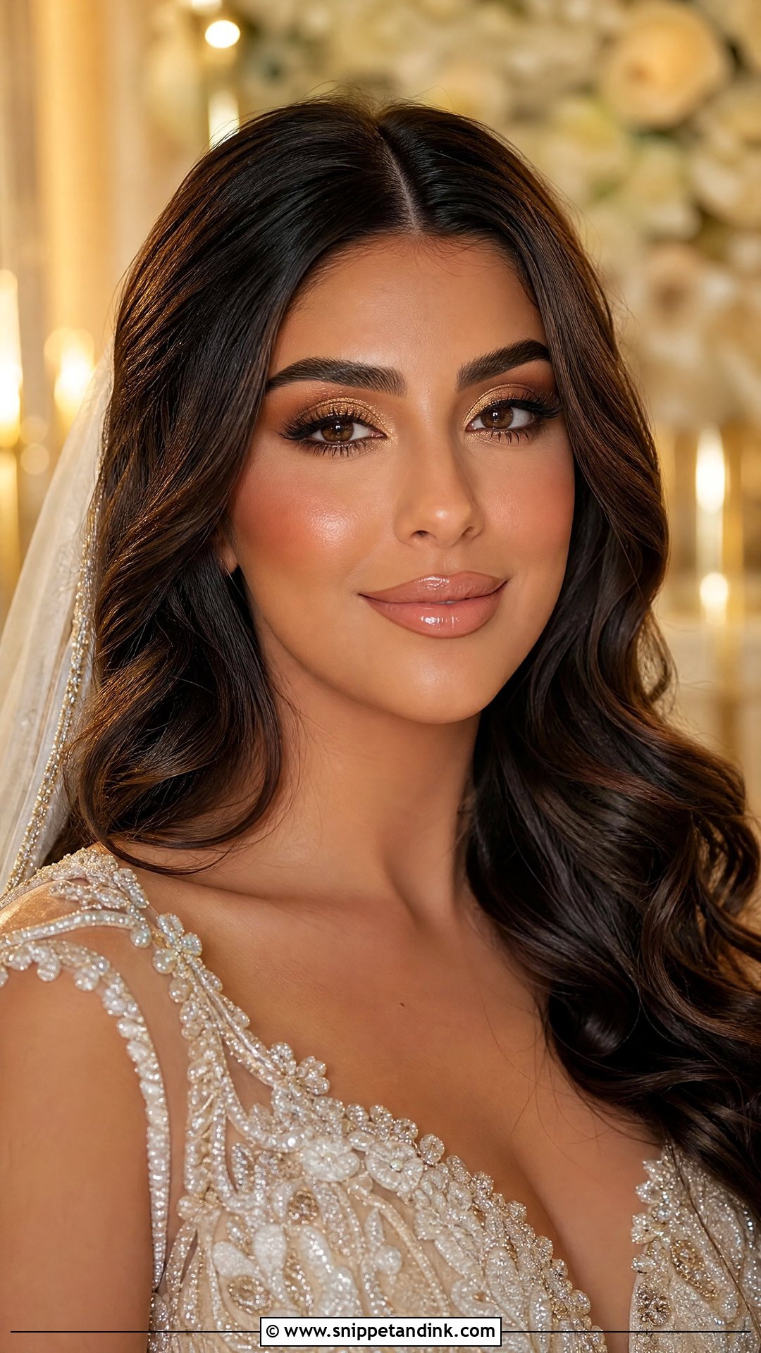Golden Glowy Bridal Makeup - Snippet and Ink - 30 Glowy Bridal Makeup Ideas