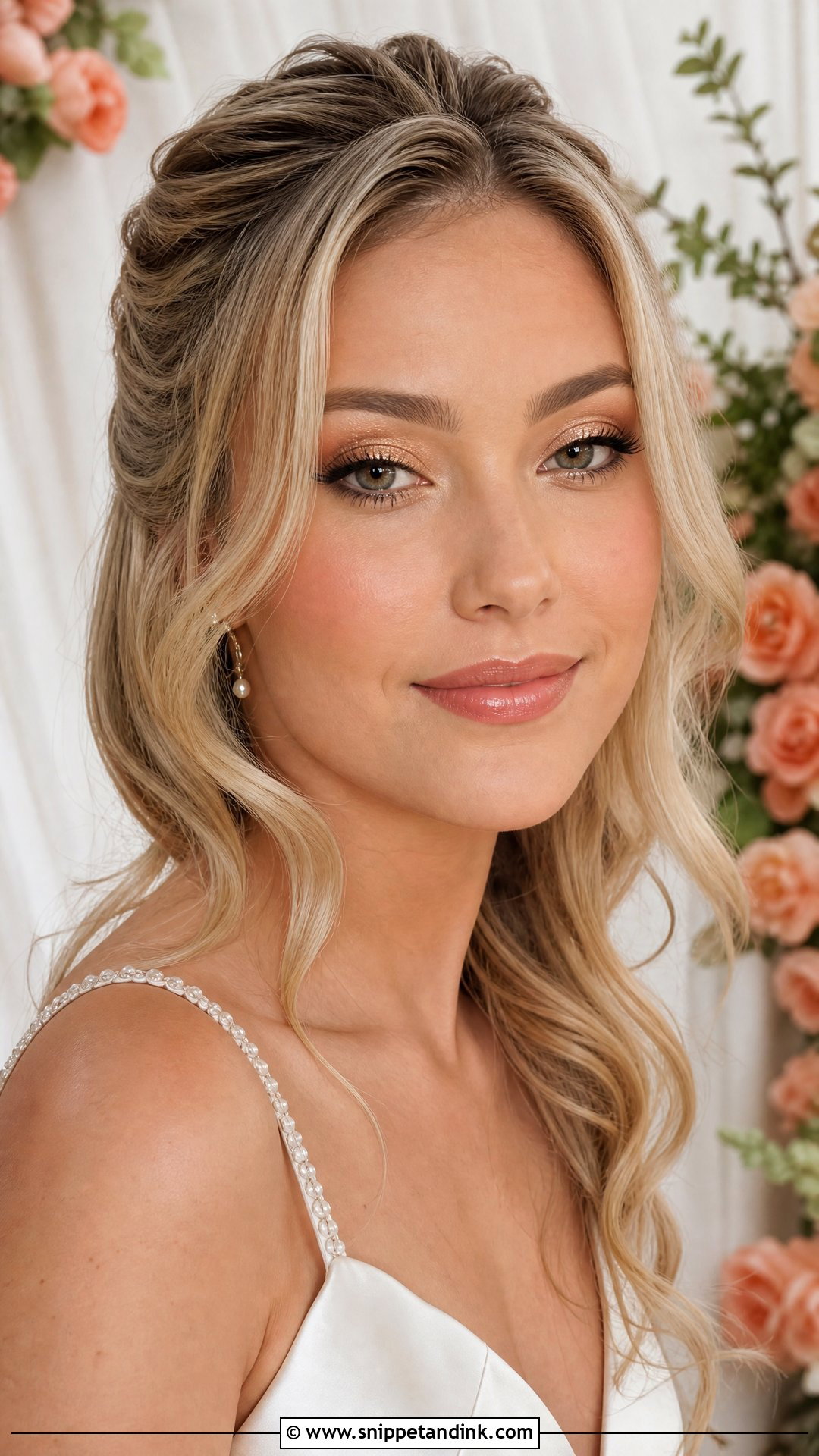 Golden Peach Bridal Makeup - Snippet and Ink - 20 Gold Wedding Makeup Brides