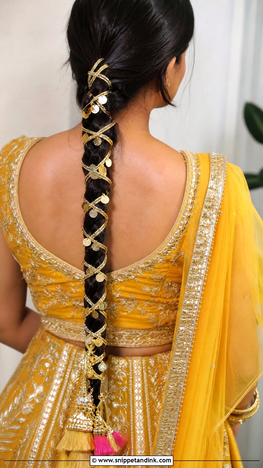 Gota Patti Paranda Braid - Snippet and Ink - 15 Bridal Paranda Hairstyle Ideas