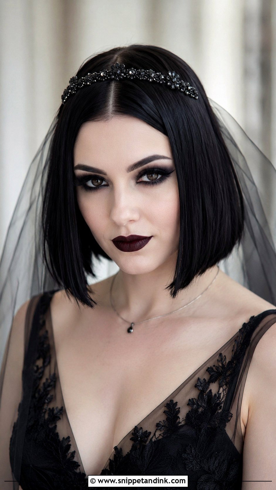 Goth Wedding Bob Hair - Snippet and Ink - 20 Goth Wedding Hairstyles