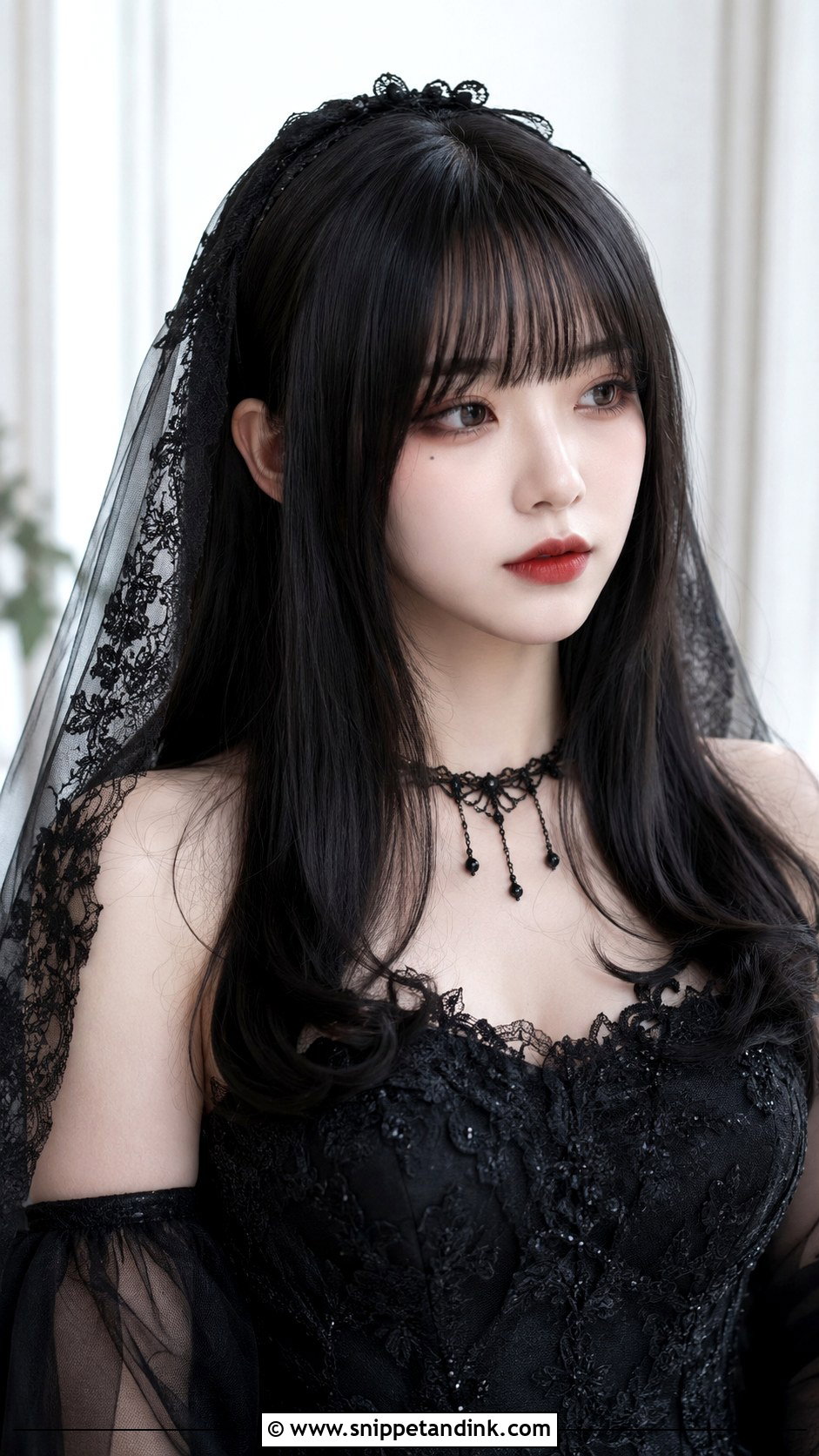 Goth Wedding Hair With Bangs - Snippet and Ink - 20 Goth Wedding Hairstyles