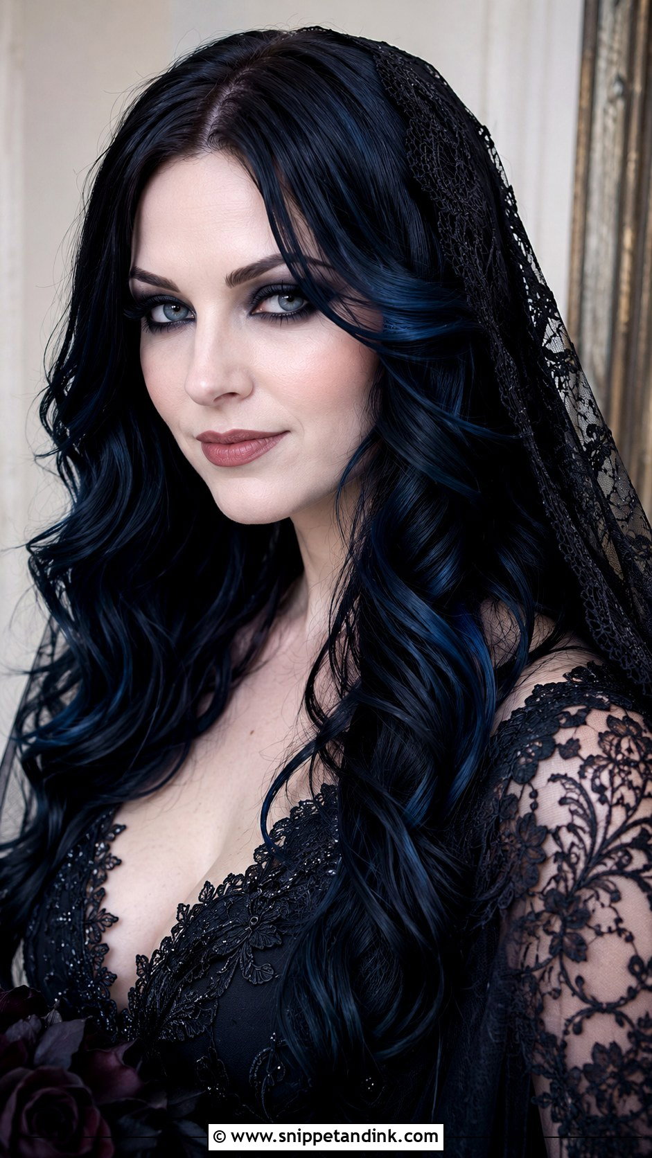 Goth Wedding Loose Waves - Snippet and Ink - 20 Goth Wedding Hairstyles