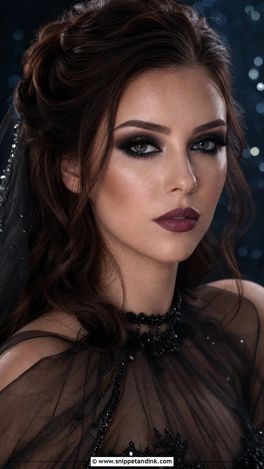 Goth Wedding Makeup With Glitter Eyes - Snippet and Ink - 25 Goth Wedding Makeup Ideas