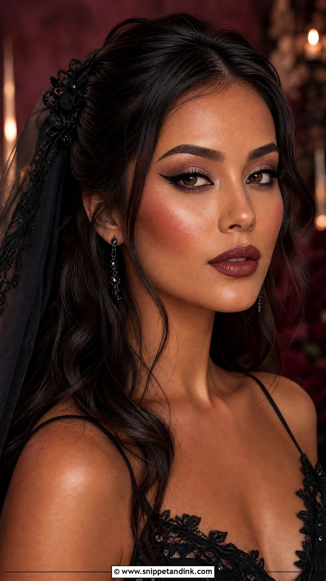 Goth Wedding Makeup With Winged Eyeliner - Snippet and Ink - 25 Goth Wedding Makeup Ideas