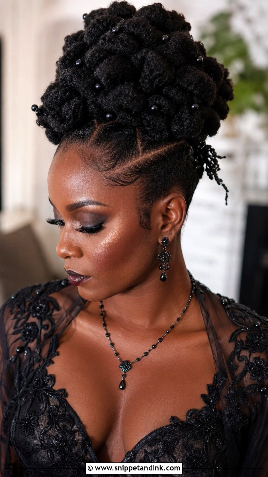 Goth Wedding Natural Hair Updo - Snippet and Ink - 20 Goth Wedding Hairstyles