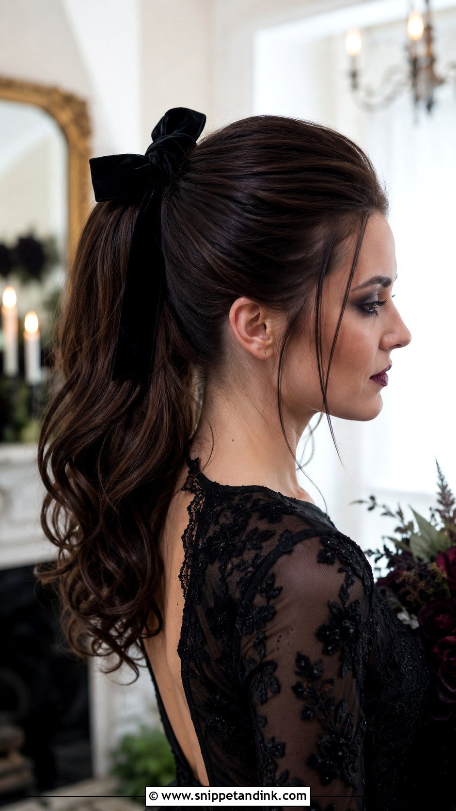 Goth Wedding Ponytail - Snippet and Ink - 20 Goth Wedding Hairstyles