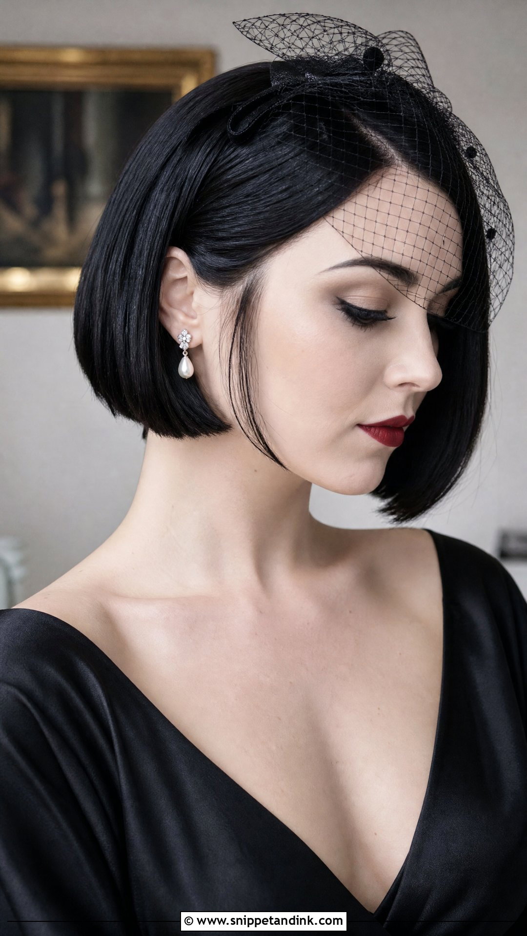 Gothic Bob Bridal Hair - Snippet and Ink - 15 Goth Bridal Hair Ideas