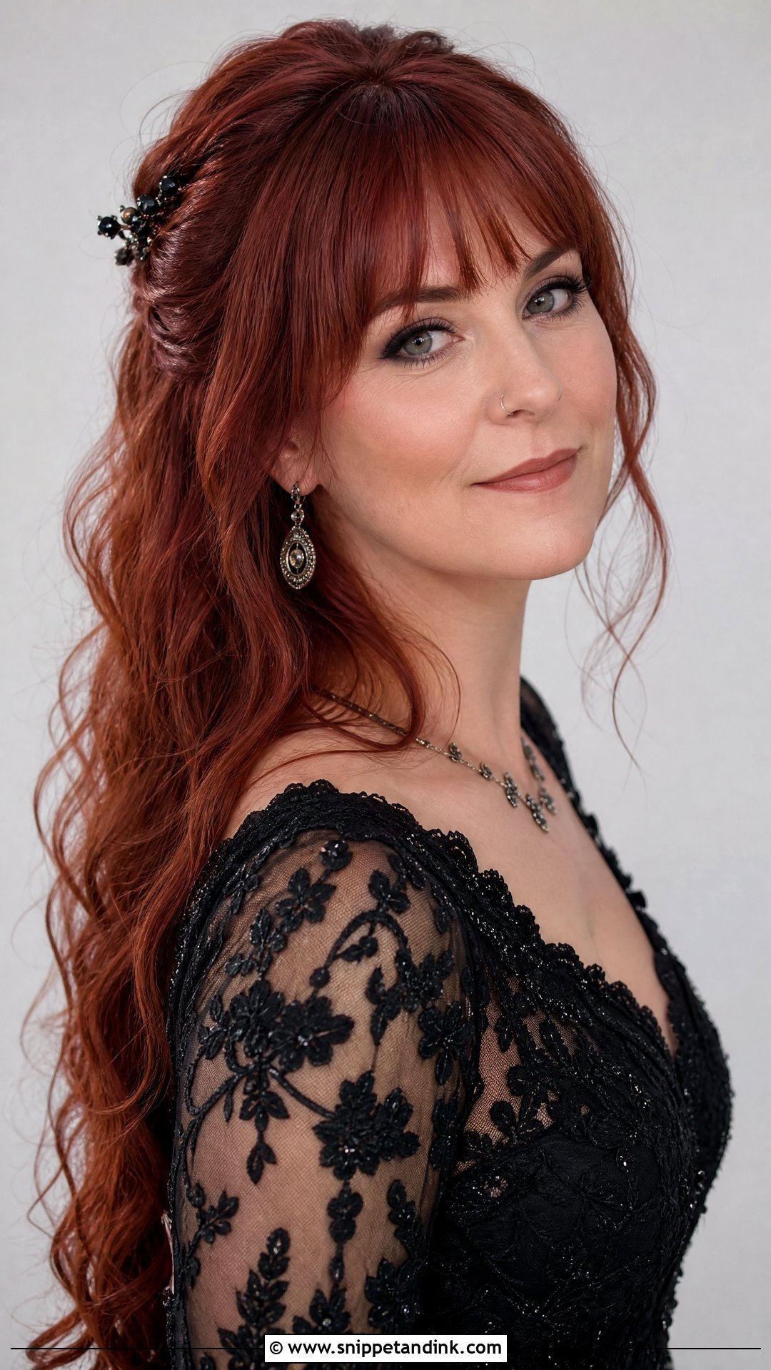 Gothic Bridal Hair With Bangs - Snippet and Ink - 15 Goth Bridal Hair Ideas
