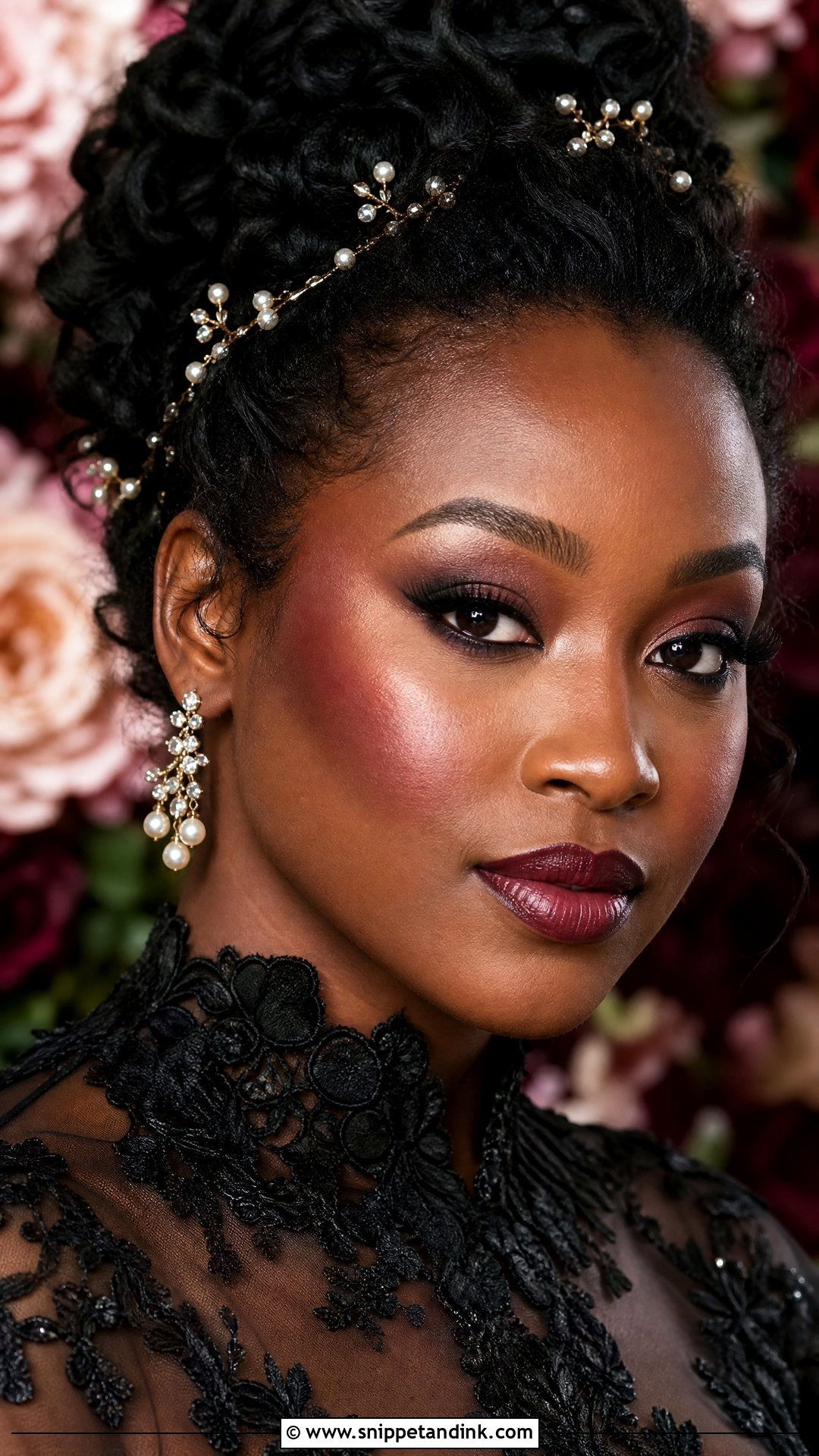 Gothic Bridal Makeup With Berry Blush - Snippet and Ink - 20 Gothic Wedding Makeup Brides