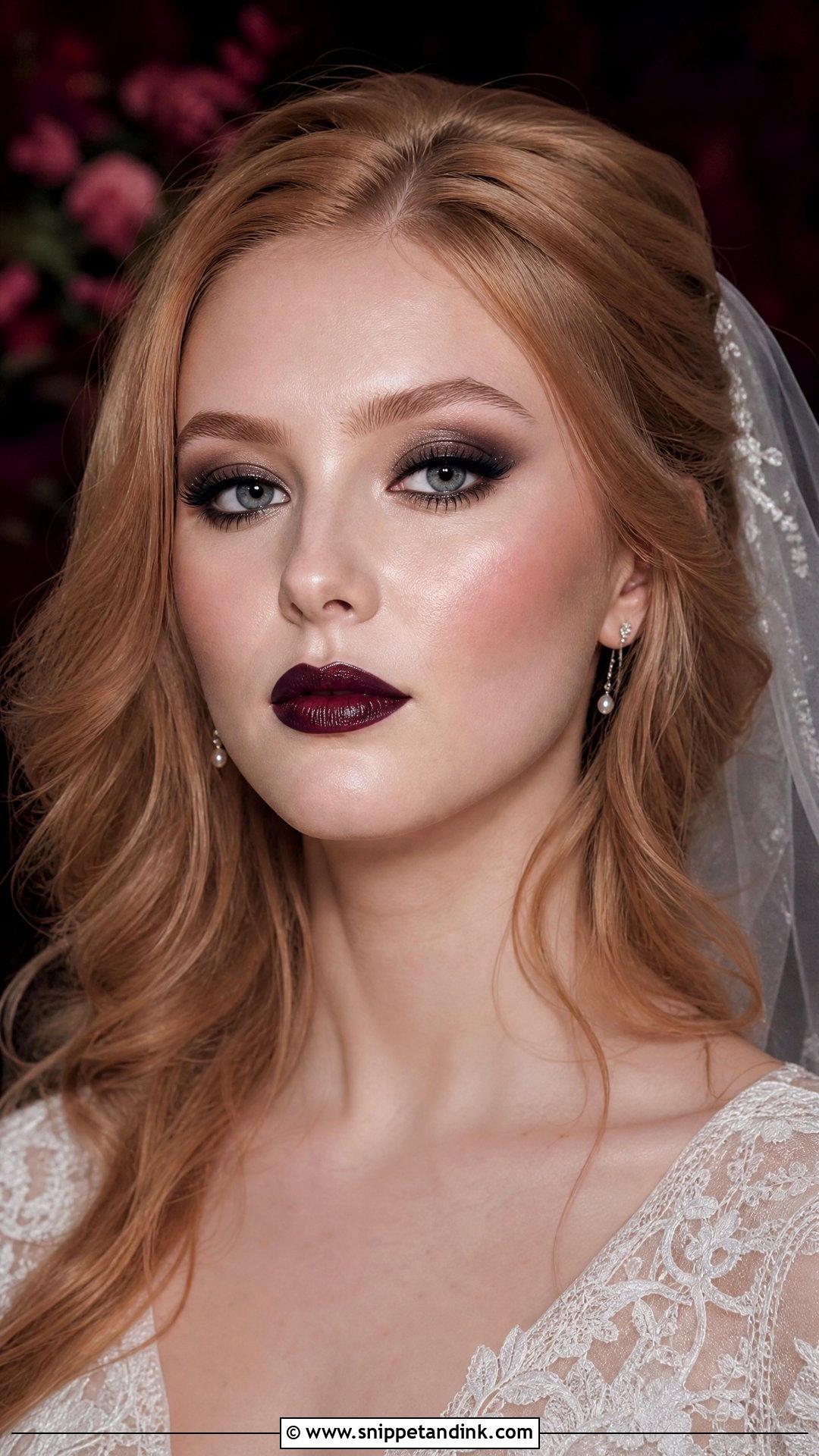 Gothic Bridal Makeup With Dewy Skin - Snippet and Ink - 25 Gothic Bridal Makeup Ideas