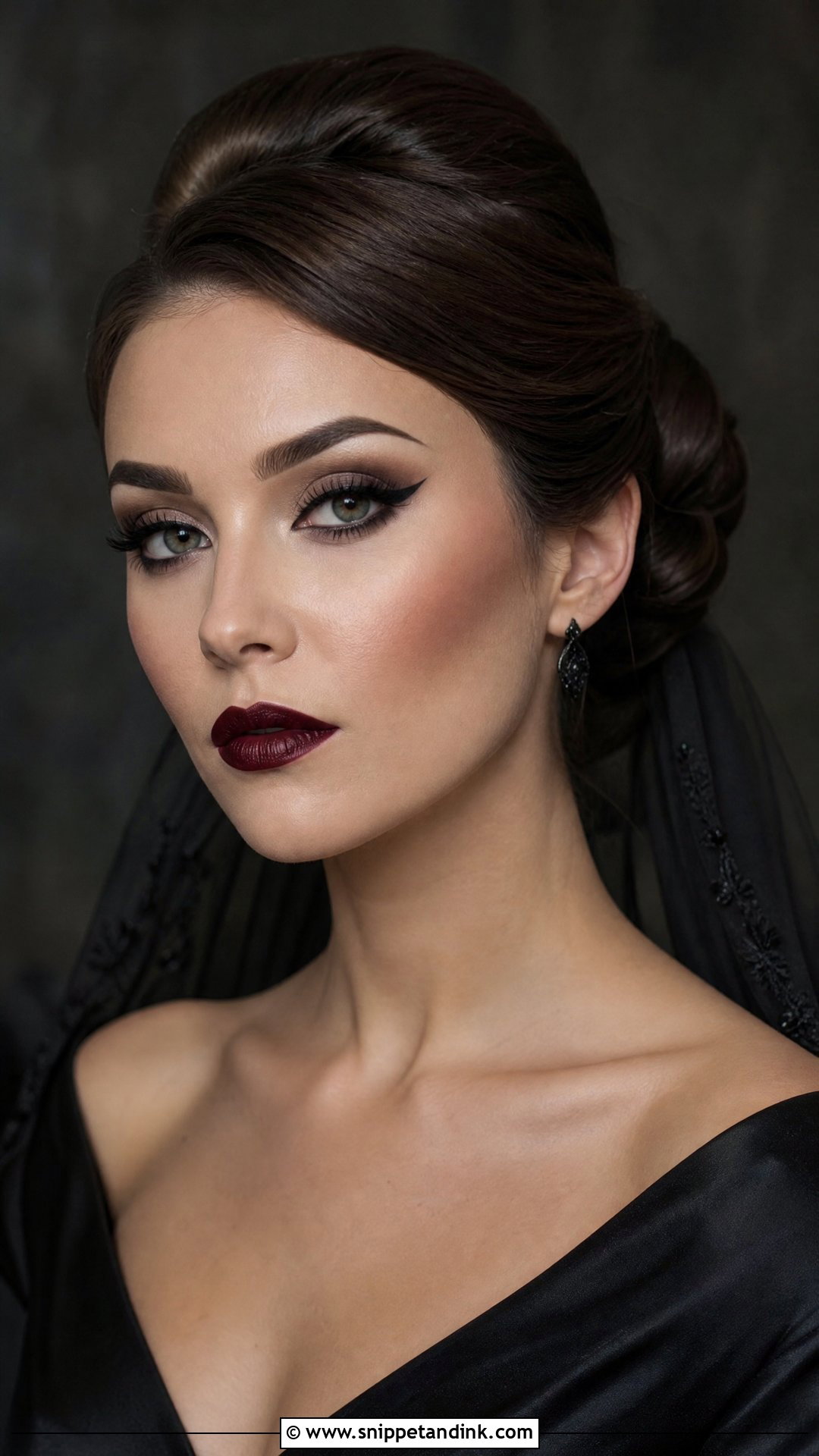 Gothic Bridal Makeup With Matte Skin - Snippet and Ink - 25 Gothic Bridal Makeup Ideas