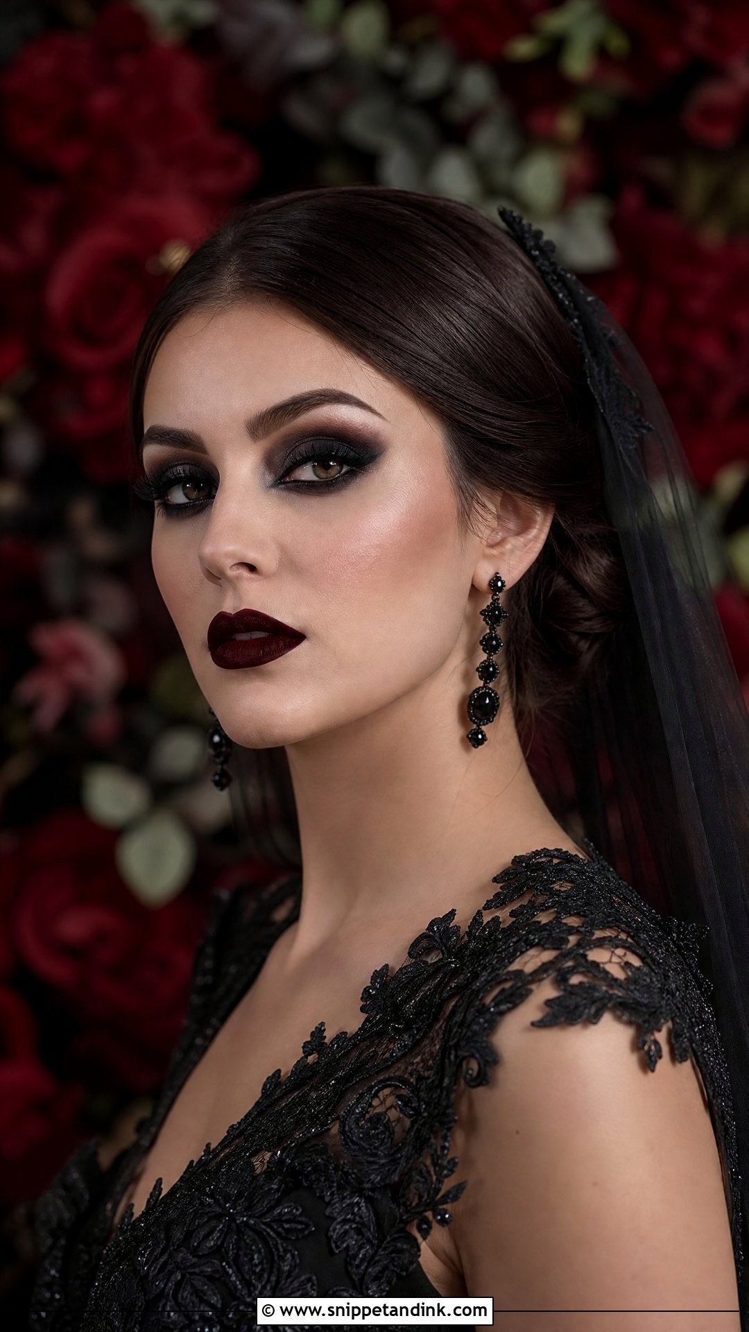 Gothic Bridal Makeup With Matte Skin - Snippet and Ink - 20 Gothic Wedding Makeup Brides