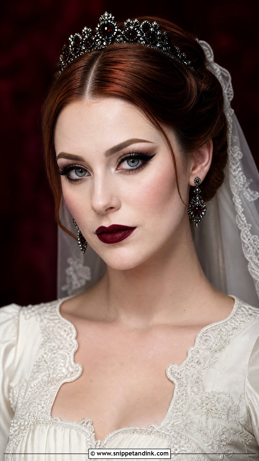 Gothic Bridal Makeup With Red Lipstick - Snippet and Ink - 25 Gothic Bridal Makeup Ideas
