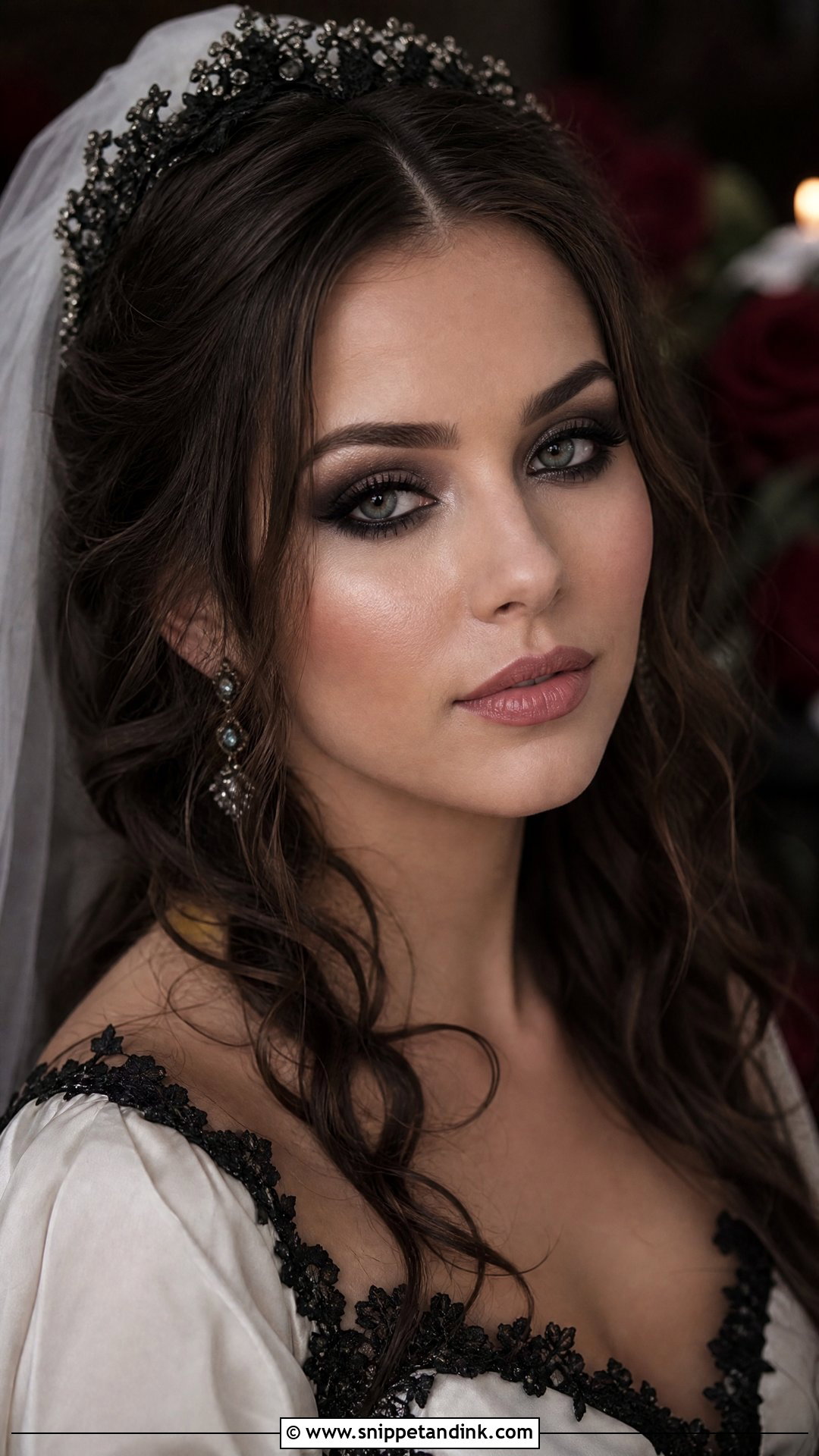 Gothic Bridal Makeup With Smokey Eyes - Snippet and Ink - 25 Gothic Bridal Makeup Ideas