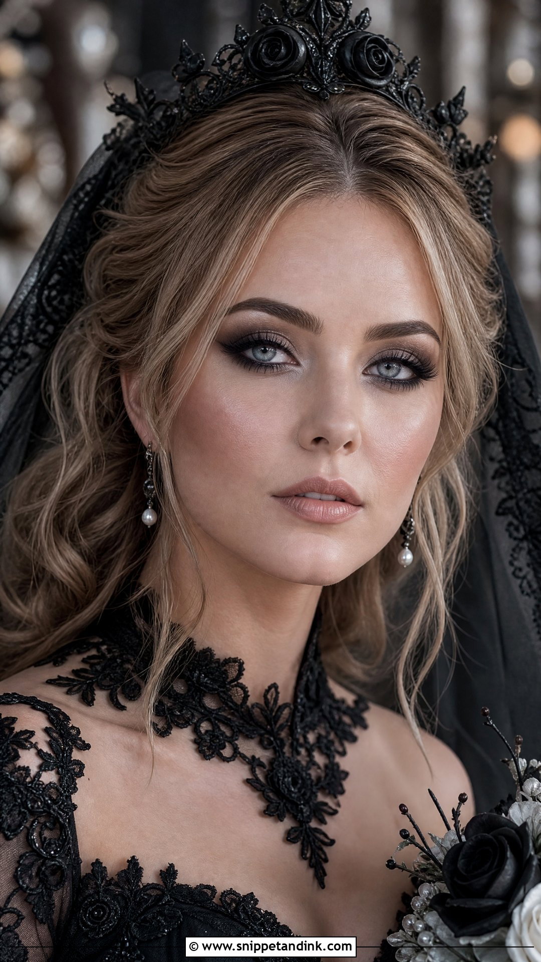 Gothic Bridal Makeup With Soft Black Eyeshadow - Snippet and Ink - 25 Gothic Bridal Makeup Ideas