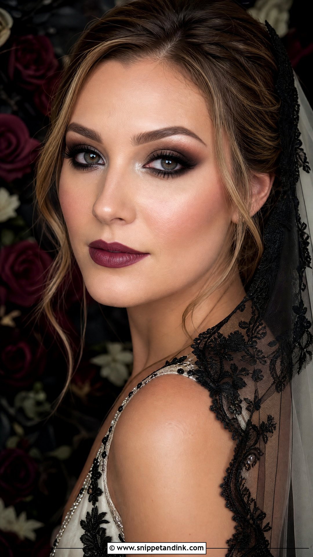 Gothic Bridal Makeup With Soft Black Smokey Eye - Snippet and Ink - 20 Gothic Wedding Makeup Brides