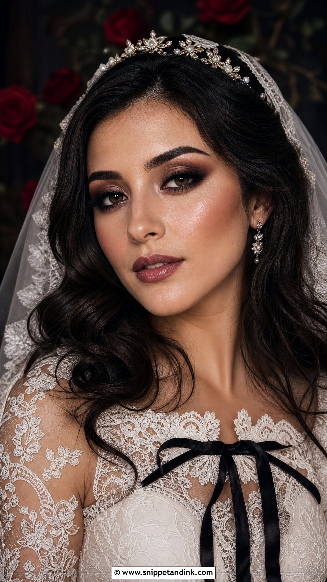 Gothic Bridal Makeup With Soft Glam Makeup - Snippet and Ink - 25 Gothic Bridal Makeup Ideas
