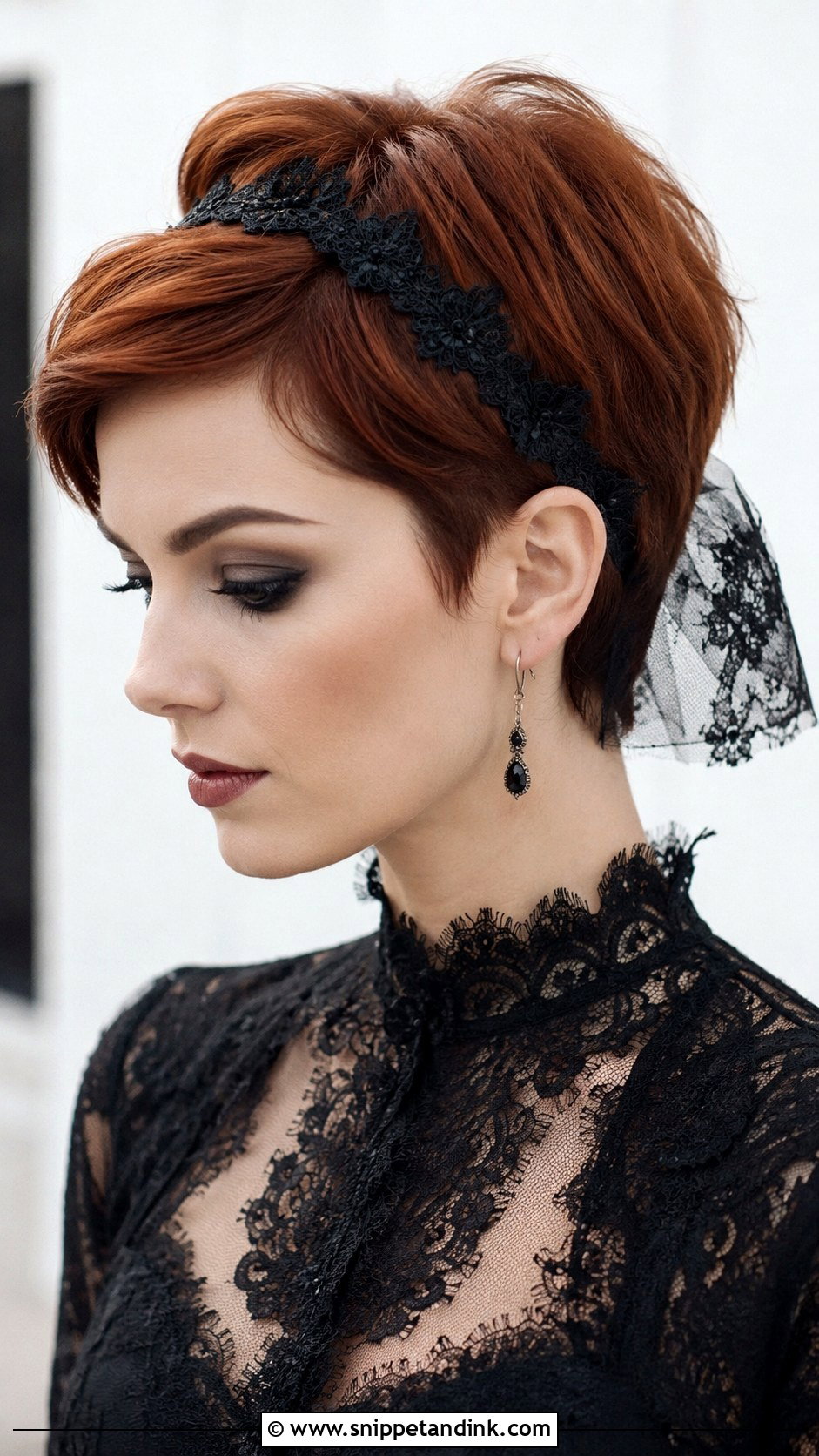 Gothic Bridal Pixie Hair - Snippet and Ink - 20 Gothic Bridal Hair Ideas