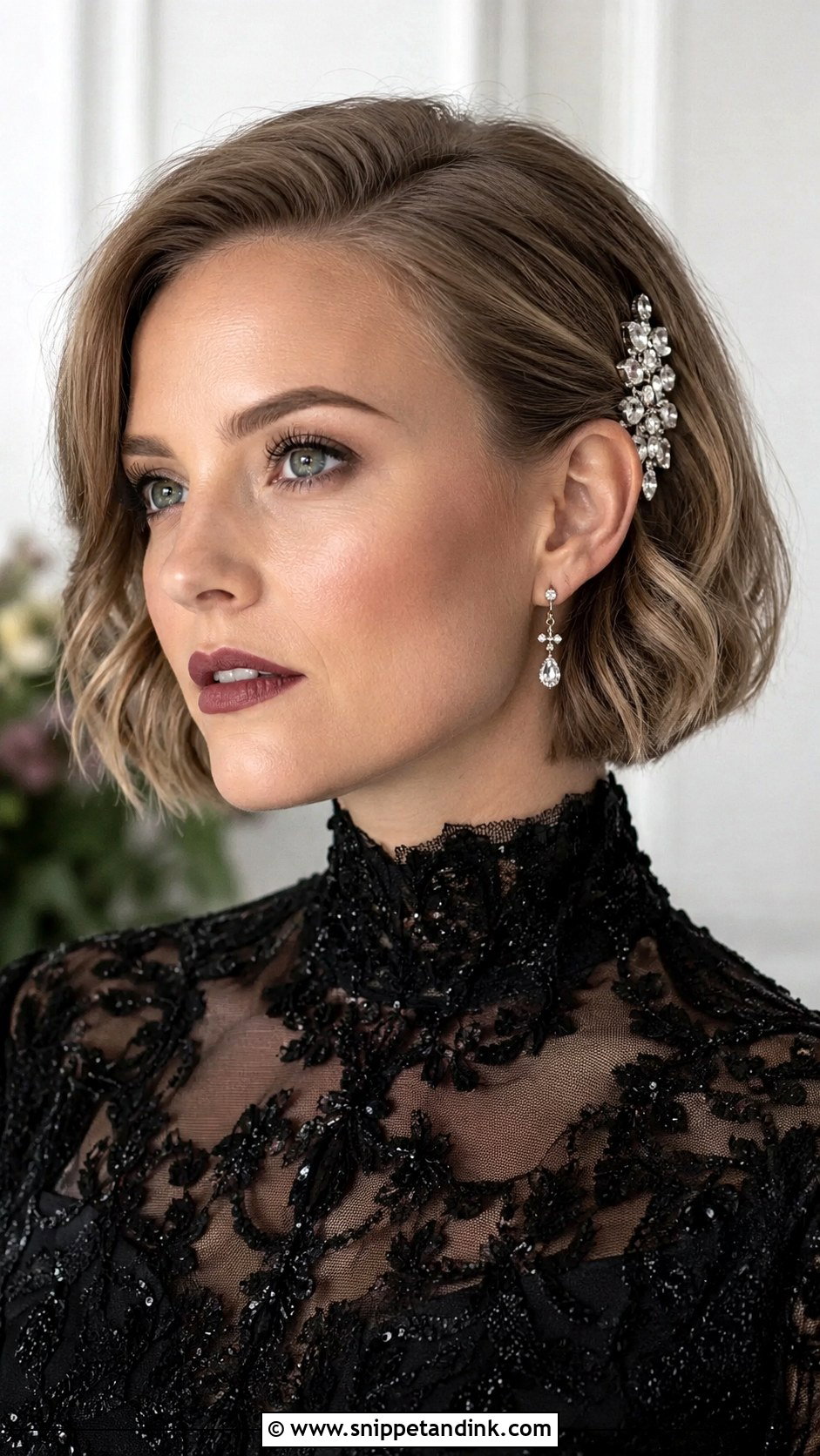 Gothic Bridal Short Bob Hair - Snippet and Ink - 20 Gothic Bridal Hair Ideas