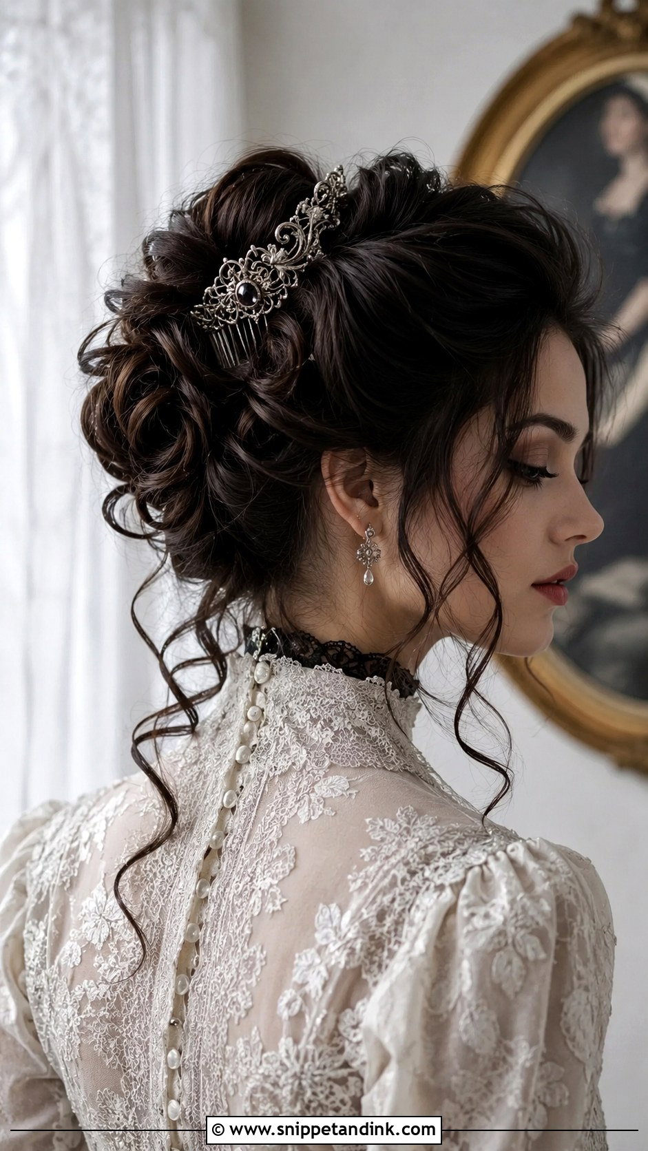 Gothic Bridal Victorian Updo - Snippet and Ink - 20 Gothic Bridal Hair Ideas