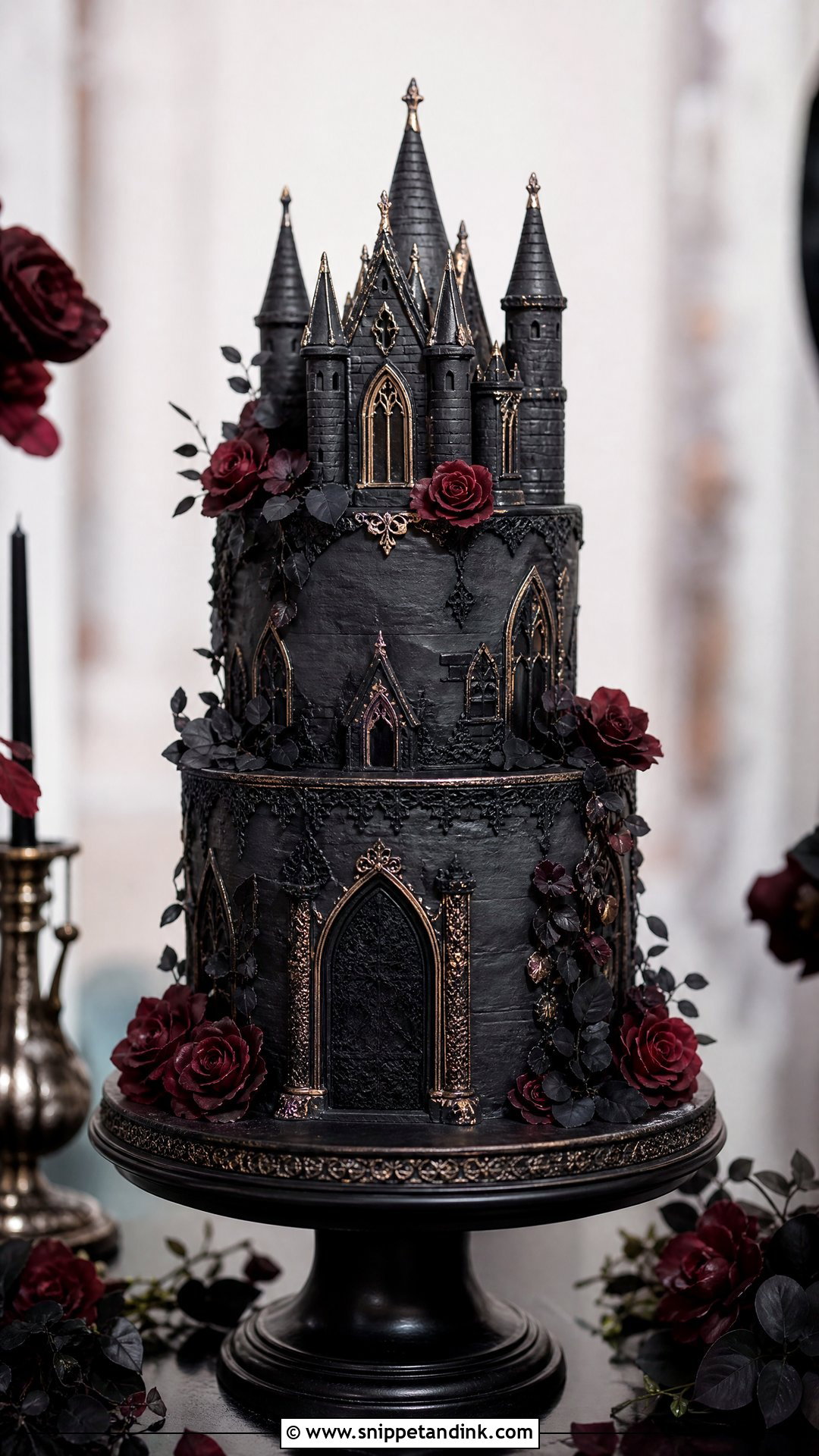 Gothic Castle Wedding Cake - Snippet and Ink - 25 Castle Theme Cake Ideas for Wedding
