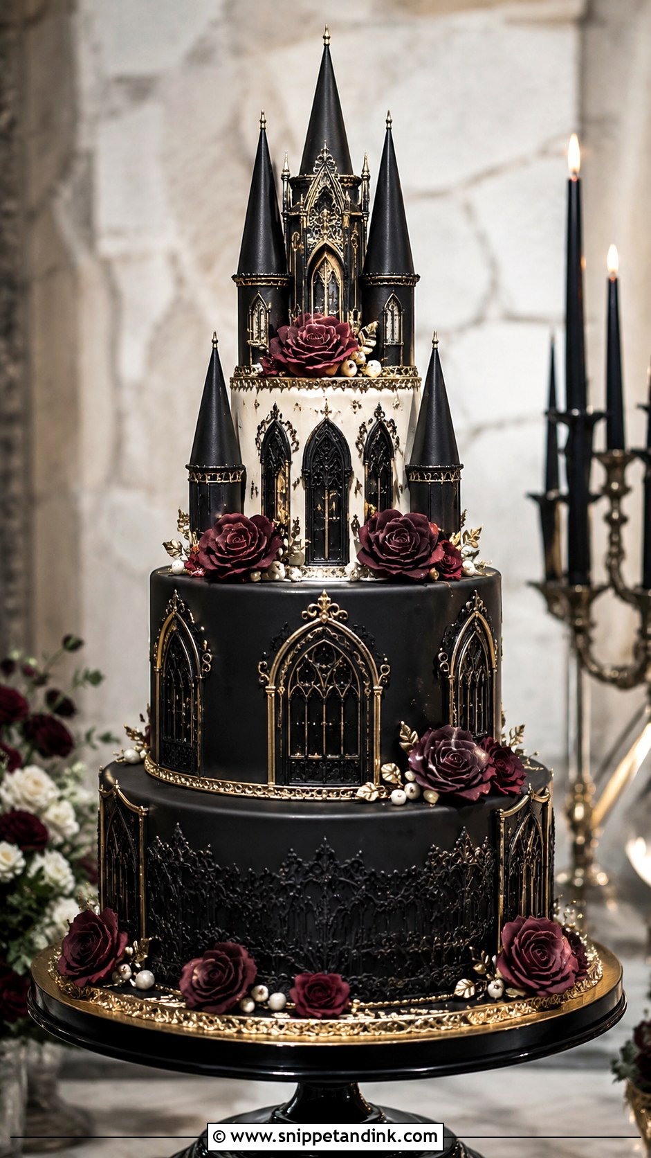 Gothic Castle Wedding Cake - Snippet and Ink - 20 Castle Cakes for Wedding