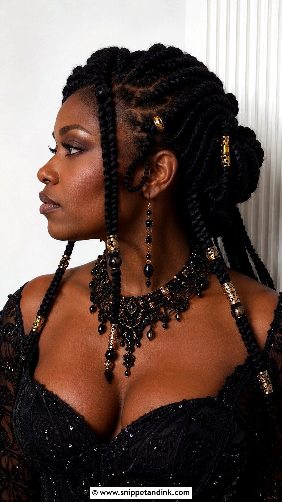 Gothic Goddess Braids - Snippet and Ink - 25 Gothic Wedding Hairstyles