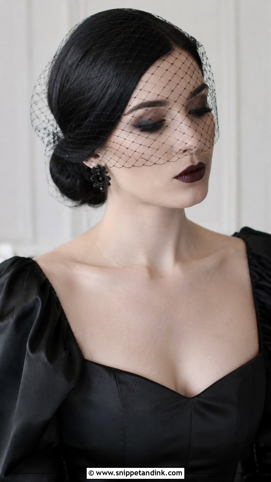 Gothic Hair With Cage Veil - Snippet and Ink - 20 Gothic Wedding Hair Ideas