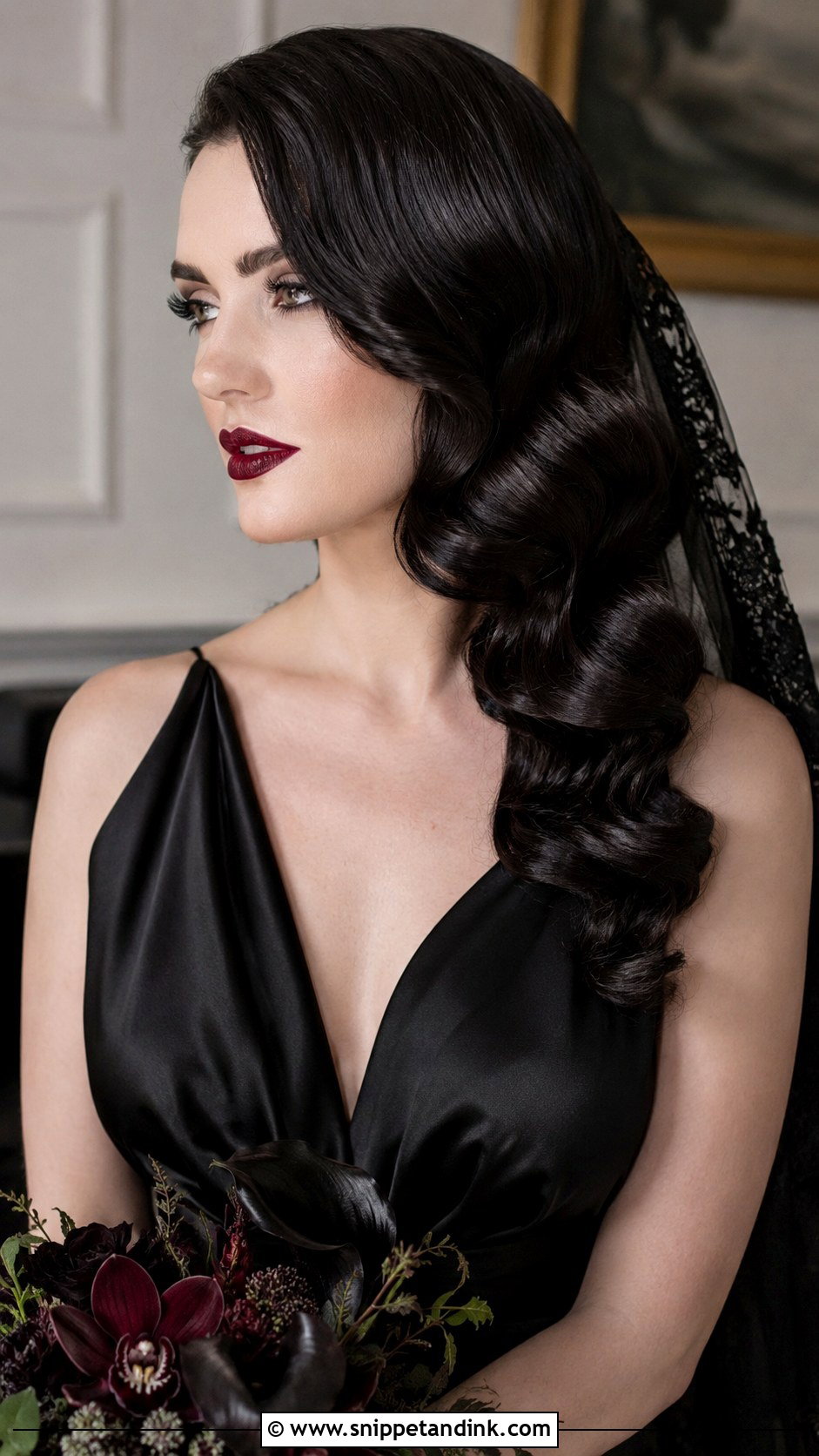 Gothic Hollywood Waves - Snippet and Ink - 20 Gothic Wedding Hair Ideas