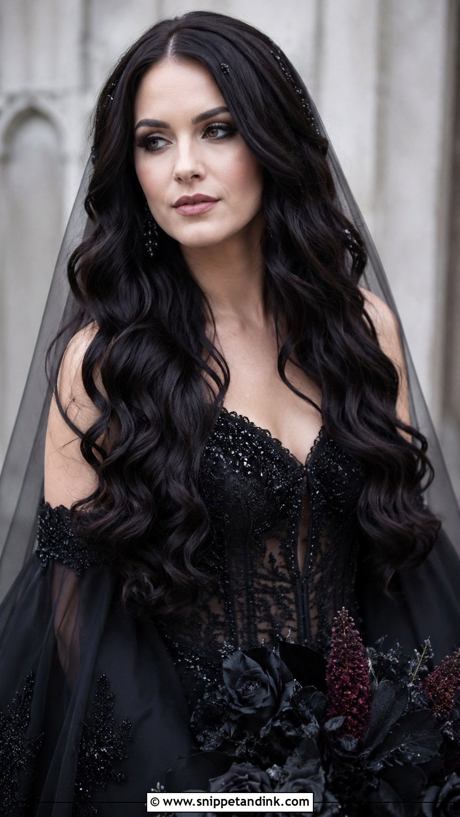 Gothic Mermaid Waves - Snippet and Ink - 20 Gothic Wedding Hair Ideas
