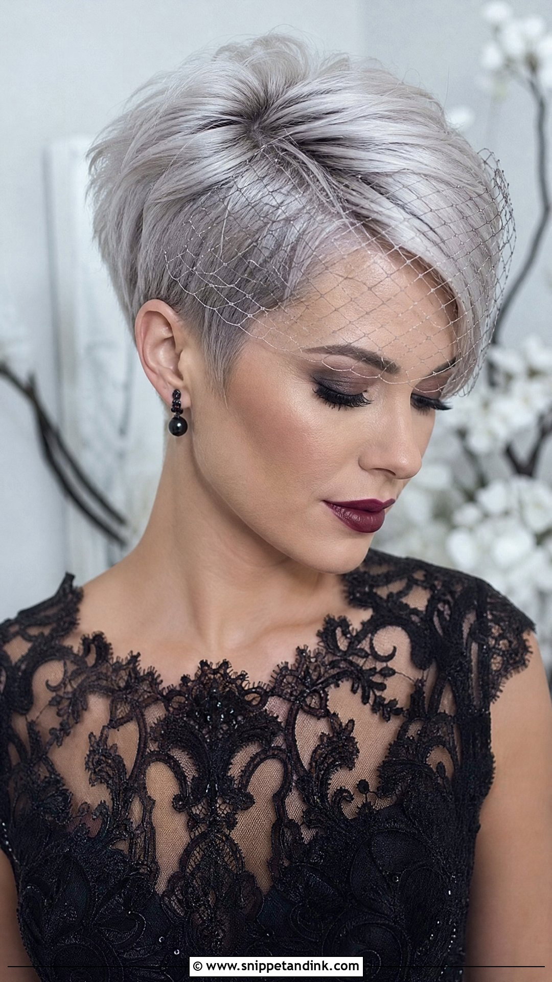 Gothic Pixie Bridal Hair - Snippet and Ink - 15 Goth Bridal Hair Ideas