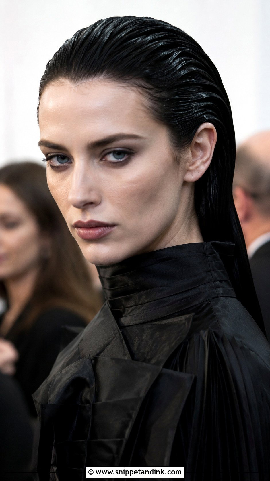 Gothic Slicked Back Wet Look - Snippet and Ink - 25 Gothic Wedding Hairstyles